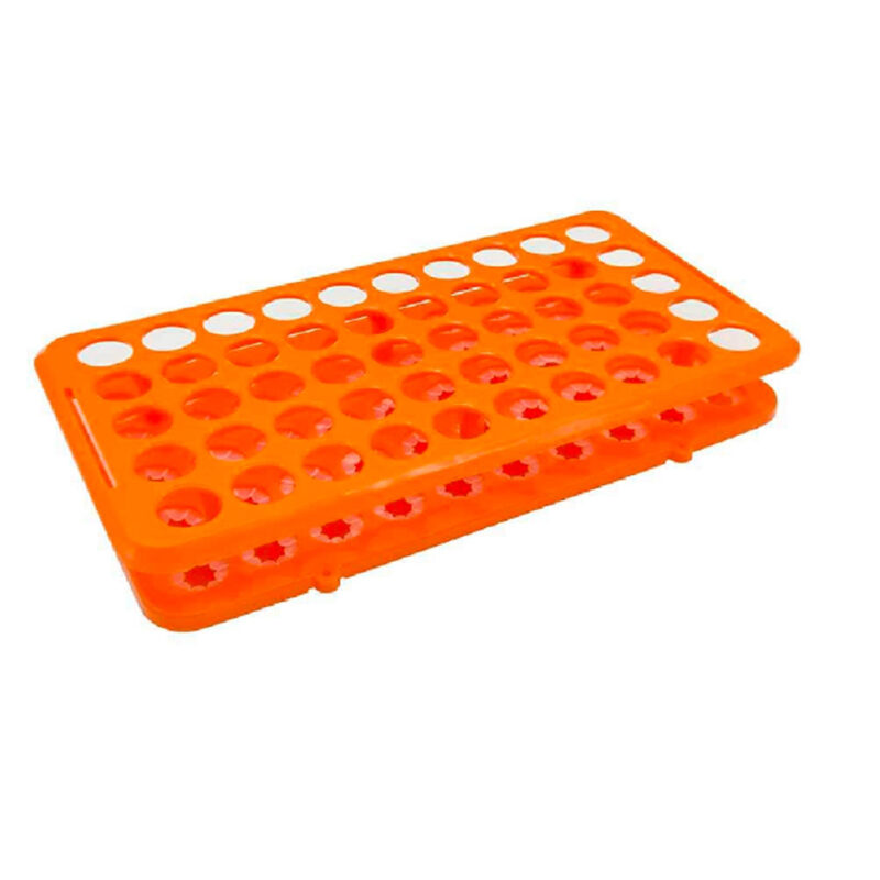 Test tube rack with silicone clamps for D-type test tubes, 10–18 mm (50 positions) Labexpert