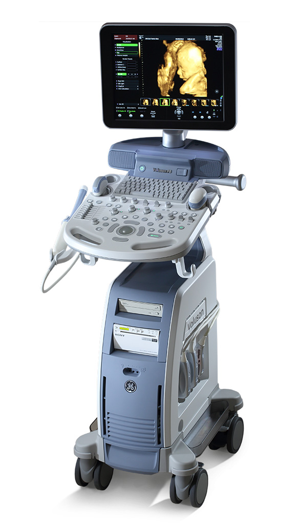 GE Healthcare (USA) Voluson P8 stationary ultrasound diagnostic system, complete with two transducers