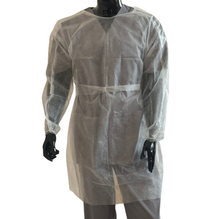 Polypropylene gown with ties and belt (PP+microPE)