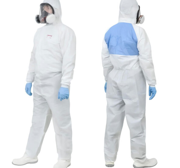 BeSafePro EXPERT (PP+microPE+SMS) Disposable Protective Coveralls with a Breathable Back, Dust-Proof, and Protection Against Splashes of Liquid Chemicals
